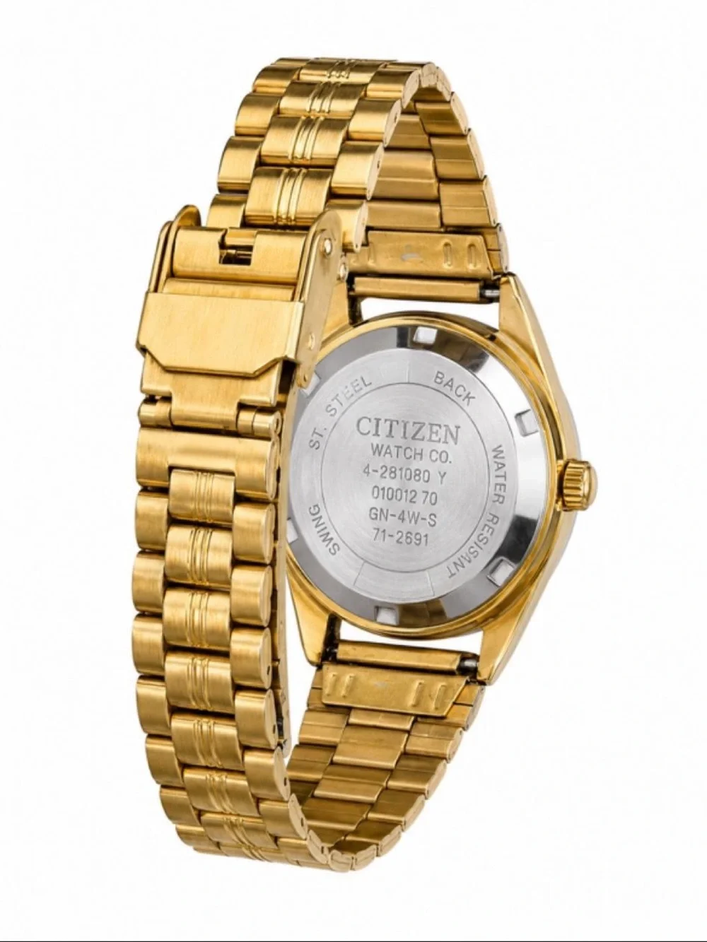 Vintage Citizen Automatic Blue Dial Gold Tone Day Date Watch Japan Working $198